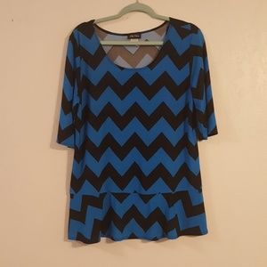 Star Vixen 1X Ladies Black/Blue blouse